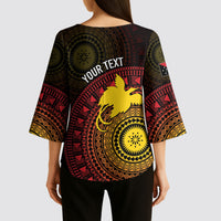Papua New Guinea Independence Personalized Kimono Sleeve Blouse Tapa Circle