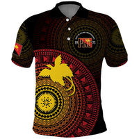 Papua New Guinea Independence Personalized Polo Shirt Tapa Circle LT7 Black - Polynesian Pride