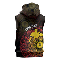 Papua New Guinea Independence Personalized Sleeveless Zip Hoodie Tapa Circle