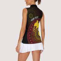 Papua New Guinea Independence Personalized Women Sleeveless Polo Shirt Tapa Circle