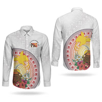 Hapi De Bilong Indipendens Papua New Guinea Couples Matching Mermaid Dress and Long Sleeve Button Shirt PNG Lime Pot LT7 - Polynesian Pride