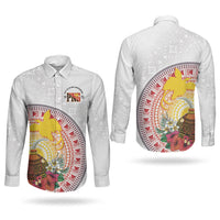 Hapi De Bilong Indipendens Papua New Guinea Couples Matching Short Sleeve Bodycon Dress and Long Sleeve Button Shirt PNG Lime Pot LT7 - Polynesian Pride