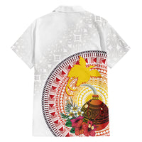 Hapi De Bilong Indipendens Papua New Guinea Family Matching Off The Shoulder Long Sleeve Dress and Hawaiian Shirt PNG Lime Pot