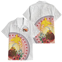 Hapi De Bilong Indipendens Papua New Guinea Family Matching Off Shoulder Maxi Dress and Hawaiian Shirt PNG Lime Pot LT7 Dad's Shirt - Short Sleeve White - Polynesian Pride