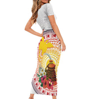 Hapi De Bilong Indipendens Papua New Guinea Family Matching Short Sleeve Bodycon Dress and Hawaiian Shirt PNG Lime Pot