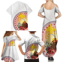 Hapi De Bilong Indipendens Papua New Guinea Family Matching Summer Maxi Dress and Hawaiian Shirt PNG Lime Pot