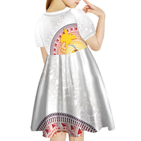 Hapi De Bilong Indipendens Papua New Guinea Kid Short Sleeve Dress PNG Lime Pot LT7 - Polynesian Pride