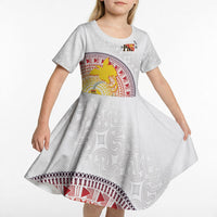 Hapi De Bilong Indipendens Papua New Guinea Kid Short Sleeve Dress PNG Lime Pot LT7 - Polynesian Pride