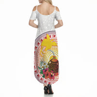 Hapi De Bilong Indipendens Papua New Guinea Summer Maxi Dress PNG Lime Pot LT7 - Polynesian Pride