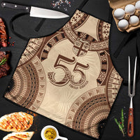 Bula Fiji Day 55th Anniversary Masi Tapa Apron Emerald Jubilee - Beige - Polynesian Pride
