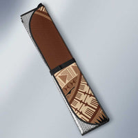 Bula Fiji Day 55th Anniversary Masi Tapa Auto Sun Shade Emerald Jubilee - Beige - Polynesian Pride