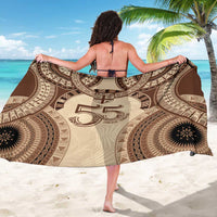 Bula Fiji Day 55th Anniversary Masi Tapa Sarong Emerald Jubilee - Beige - Polynesian Pride