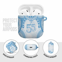 Bula Fiji Day 55th Anniversary Masi Tapa AirPods Case Emerald Jubilee - Turquoise LT7 - Polynesian Pride
