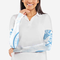 Bula Fiji Day 55th Anniversary Masi Tapa Arm Sleeves Emerald Jubilee - Turquoise - Polynesian Pride