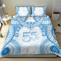 Bula Fiji Day 55th Anniversary Masi Tapa Bedding Set Emerald Jubilee - Turquoise - Polynesian Pride
