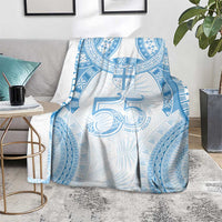 Bula Fiji Day 55th Anniversary Masi Tapa Blanket Emerald Jubilee - Turquoise - Polynesian Pride