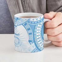 Bula Fiji Day 55th Anniversary Masi Tapa Ceramic Mug Emerald Jubilee - Turquoise - Polynesian Pride