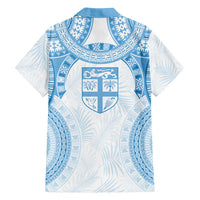 Bula Fiji Day 55th Anniversary Masi Tapa Family Matching Tank Maxi Dress and Hawaiian Shirt Emerald Jubilee - Turquoise - Polynesian Pride