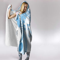 Bula Fiji Day 55th Anniversary Masi Tapa Hooded Blanket Emerald Jubilee - Turquoise - Polynesian Pride