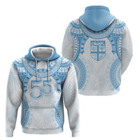 Bula Fiji Day 55th Anniversary Masi Tapa Hoodie Emerald Jubilee - Turquoise - Polynesian Pride