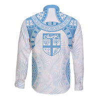 Bula Fiji Day 55th Anniversary Masi Tapa Long Sleeve Button Shirt Emerald Jubilee - Turquoise LT7 - Polynesian Pride