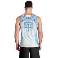 Bula Fiji Day 55th Anniversary Masi Tapa Men Tank Top Emerald Jubilee - Turquoise - Polynesian Pride