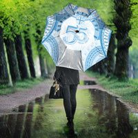 Bula Fiji Day 55th Anniversary Masi Tapa Umbrella Emerald Jubilee - Turquoise - Polynesian Pride