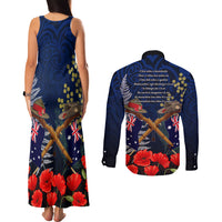 Anzac Day Aussie Mix Maori In Memories Couples Matching Tank Maxi Dress and Long Sleeve Button Shirt LT7 - Polynesian Pride