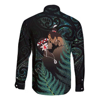 Maori Hongi Valentine Long Sleeve Button Shirt Aroha Ahau Ki A Koe LT7 - Polynesian Pride