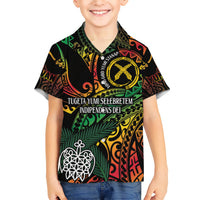 Vanuatu Indipendens Dei Kid Hawaiian Shirt Mix Traditional Sand Drawing LT7 Kid Colorful - Polynesian Pride