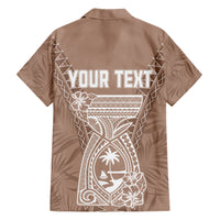Personalised Guam Hawaiian Shirt Chamoro Latte Stone Mix Tropical - Brown LT7 - Polynesian Pride