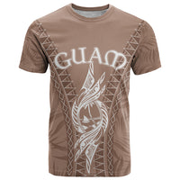 Custom Guam T Shirt Chamoro Latte Stone Mix Tropical Brown LT7 Brown - Polynesian Pride