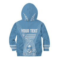 Personalised Guam Kid Hoodie Chamoro Latte Stone Mix Tropical - Blue LT7 - Polynesian Pride