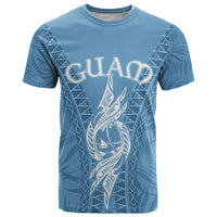 Custom Guam T Shirt Chamoro Latte Stone Mix Tropical Blue LT7 Blue - Polynesian Pride