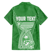 Personalised Guam Hawaiian Shirt Chamoro Latte Stone Mix Tropical - Green LT7 - Polynesian Pride