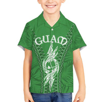 Personalised Guam Hawaiian Shirt Chamoro Latte Stone Mix Tropical - Green LT7 - Polynesian Pride