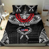 Personalized Talofa Samoa Bedding Set Ulafala With Toa Nifo'oti - Black