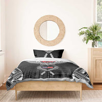 Personalized Talofa Samoa Bedding Set Ulafala With Toa Nifo'oti - Black