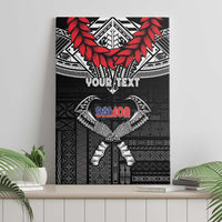 Personalized Talofa Samoa Canvas Wall Art Ulafala With Toa Nifo'oti - Black