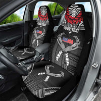 Personalized Talofa Samoa Car Seat Cover Ulafala With Toa Nifo'oti - Black