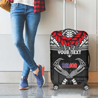 Personalized Talofa Samoa Luggage Cover Ulafala With Toa Nifo'oti - Black