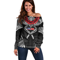 Personalized Talofa Samoa Off Shoulder Sweater Ulafala With Toa Nifo'oti - Black