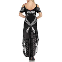 Personalized Talofa Samoa Summer Maxi Dress Ulafala With Toa Nifo'oti - Black