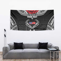 Personalized Talofa Samoa Tapestry Ulafala With Toa Nifo'oti - Black
