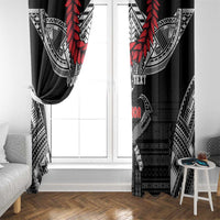 Personalized Talofa Samoa Window Curtain Ulafala With Toa Nifo'oti - Black