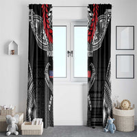 Personalized Talofa Samoa Window Curtain Ulafala With Toa Nifo'oti - Black