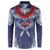 Personalized Talofa Samoa Button Sweatshirt Ulafala With Toa Nifo'oti - Blue