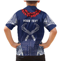 Personalized Talofa Samoa Family Matching Mermaid Dress and Hawaiian Shirt Ulafala With Toa Nifo'oti - Blue