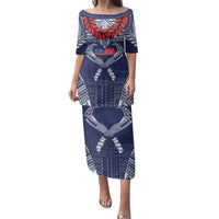 Personalized Talofa Samoa Family Matching Puletasi and Hawaiian Shirt Ulafala With Toa Nifo'oti - Blue