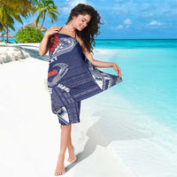Personalized Talofa Samoa Sarong Ulafala With Toa Nifo'oti - Blue